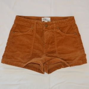 Orange Corduroy Shorts